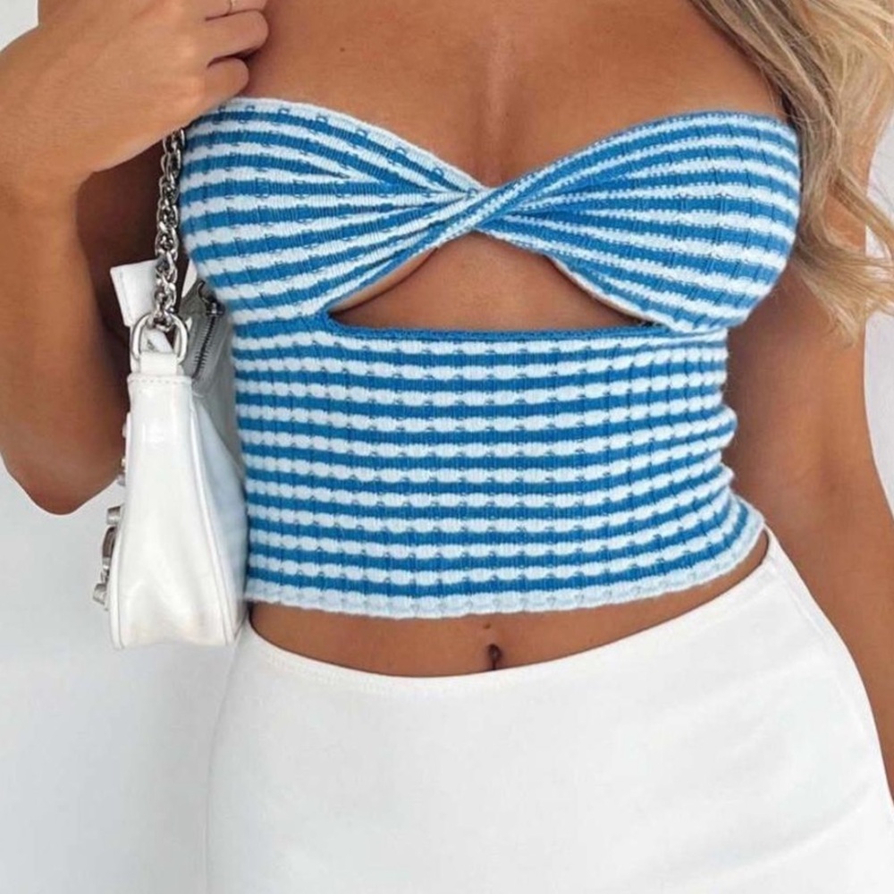 White fox tube top
